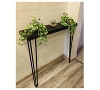 Moderix Rustic Console Table 225mm Hairpin 3R 860mm Black Ash Length Of 130Cm