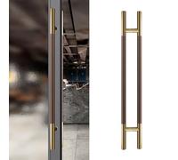 Modern 1.5" Push Pull Door Handles - 60cm Walnut Wooden Sliding Door Handle for Interior & Exterior Use, Ideal for Patio, Garage, and Shower Doors