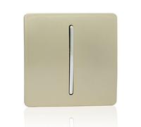 Modern 1 Gang 1 Way Artistic Modern Glossy 10 Amp Rocker Light Switch Gold ART-SS1GO