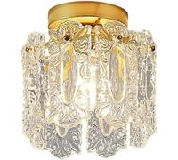 Modern 1-Light Semi Flush Mount Ceiling Light Fixture, Elegant Glass Lamp for Kitchen Island, Dining Room, Living Room, Corridor & Entrance Lighting