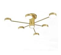 Modern 10-Lights Black Metal Ceiling Light Fixture Vintage Semi Flush Mount Ceiling Lamp with Round Glass Shade for Living Room-Black Tricolor Light Change 6-Lights (d Tricolor Light 6lights)