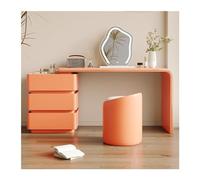 Modern 100cm Orange Vanity Desk with 3 Drawers LED Makeup Mirror & Chair - Stylish Makeup Station for Women & Girls Simple Design for Elegant Beauty Routine