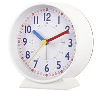 Modern 10CM Silent Alarm Clock with Luminous Display, for Bedside or Desk Decoration (White)