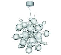 Modern 12 Light Chrome Pendant With Chrome Glass Ball