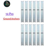 Modern 12 Pcs L-Shaped Ground Anchors Galvanised Steel Stabilising vidaXL