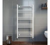 Modern 1200 x 600mm Bathroom Heated Towel Rail Radiator Straight White 17 Rails