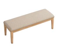 Modern 120cm Upholstered Wooden Bench Sturdy & Stable Seat for Living Room Dining Room Entryway - 35.43in Bei FabricSlish Foot of Bed Fur