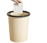 Modern 13 Gallon Step-on Trash Can For Kitchen, Office, Bathroom - Large Capacity Waste Bin With Odor Control, Stylish Design, Hands-free Operation cream Medium 12L