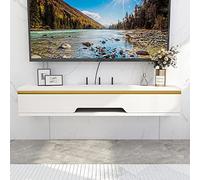 Modern 130cm Wall Mounted TV Console Shelf, Stylish Entertainment Unit with Hidden Cable Management, Storage for Set-Top Box & Accessories, Elegant Living Room & Bedroom Decor