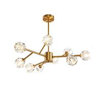 Modern 15 Lights Crystal Vintage d Brass Industrial During Light Irregular Crystal Ceiling Lamp for Kitchen Sink Bar-Copper and Crystal 50 * 41cm (d 62 * 41cm)