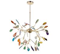 Modern 16-Head LED Chandelier, Adjustable Height Art Deco Pendant Light for Girls' Bedroom, Dining Room, Living Room, Stylish Hanging Ceiling Lamp