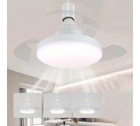 Modern 16in Retractable Ceiling Fan with Lights & Remote Control Dimmable E27 3-Blade Design 4 Wind Speeds Ideal for Bedroom Living Room Kitchen Hallway