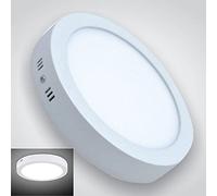Modern 18W Round Surface Mounted LED Ceiling Light Fitting 6500K Cool White Kitchen Hallway Living Room Indoor Soft Daylight Flush Mount Lamp (1x LED Panel)