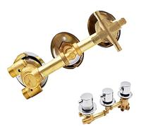 Modern 2/3/4/5 Way Thermostatic Shower Faucets with Brass Mixer Tap Ceramic Cartridge and Three Control Holder G1/2 Connection Silver Finish LWX