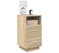Modern 2-Drawer Nightstand in Sonoma Oak, Sturdy Engineered Wood Bedside Table with Open Storage, Compact Design for Small Spaces, Ideal Bedroom Fur, 36x36x68cm