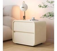Modern 2-Drawer Nightstand Minimalist Bedroom Table Practical Bedside Table Beige 19.7"x15.7"x18.9" Stylish Storage Solution for Bedroom Decor
