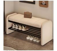 Modern 2 in 1 Upholstered Shoe Bench & Changing Stool Slish Shoe Rack with 2 Tier Sto for Entryway Bedroom Living Room Bei 60cm (23.62in)