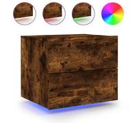 Modern 2 Pcs Wall-Mounted Bedside Cabinets with LED Lights Side Table vidaXL