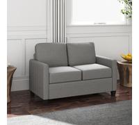 HOMCOM 2 Seater Sofa, Channel Tufted Modern Fabric Couch, Upholstered Loveseat with Spring Cushion Light Grey, Grey
