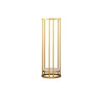 Modern 2-Tier Marble Plant Stand - Tall Vertical Metal Flower Pot Holder for Indoor Living Room & Balcony - Stylish Pedestal Shelf for Home Decor and Plant Display