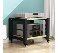 Modern 2-Tier Media Storage Cabinet, AV Stand for Audio Video Equipment, Record Player & Stereo Components Rack, White Entertainment Center Furniture, Stylish Home Decor