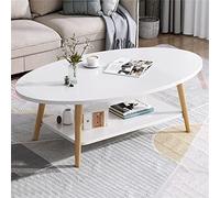 Modern 2-Tier Oval Coffee Table with Open Shelves, Stylish Small Furniture for Living Room & Office, Chic 2-Level Sofa Table for Space-Saving and Elegance