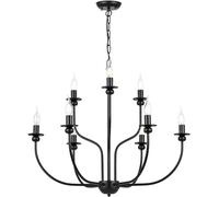Modern 2-Tier Pendant Light, Rustic Ceiling Fixture for Dining Room, Living Room, Kitchen Island, Bedroom and Foyer