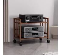 Modern 2-Tier Record Player Stand Heavy Duty Audio Rack with Adjustable Shelves Stylish Media Storage for Stereo Equipment 27.6" Speaker Mount Cabinet - Perfect for Home Decor