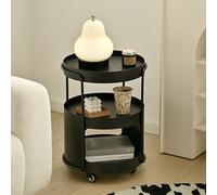 Modern 2-Tier Slish Black End Table - Stylish Side Table with 3-Layer Storage for Small Spaces Perfect Nightstand for Bedroom Living Room & Entryway