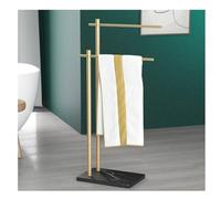 Modern 2 Tier Towel Stand with Marble Base Freestanding Towel Rack for Bathroom Space Aluminum Towel Holder Stand Stylish Towel Shelf Stand Standing Towel Rack for Bathrooms