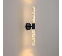 Modern 20 Inch Long Tube Wall Sconces Bubble Acrylic Wall Lamp d/Black LED Linear Wall Lighting 14W Indoor Metal Wall Sconce Light for Bathroom Living Room Bedroom Hallway