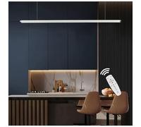 Modern 200cm White Dimmable LED Pendant Light for Dining Room Adjustable Linear Chandelier Stylish Hanging Lamp for Kitchen Living Room Bedroom Contemporary Design