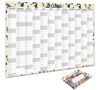 Modern 2026 English Wall Hanging Calendar with Thick Tear Resistant Paper Perfect for Language Practice Home Decoration Modern Wall Calendar Yearly Planner