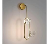 Modern 20W Led Linear Metal Wall Lamp with Acrylic Butterfly Decorationd Wall Light Kids Room Sconce Lights Simple Wall Sconces for Bedside/Three Color Light