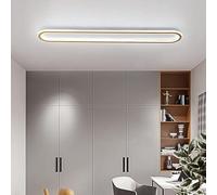 Modern 24W LED Rectangular Ceiling Light Fixture Aluminum 100W Equivalent Ideal for Living Room and Bedroom White Light 80CM Gold Finish Contemporary Illumination