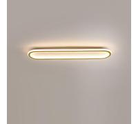 Modern 24W LED Rectangular Ceiling Light Fixture - Aluminum Flush Mount Lamp 100W Equivalent Neutral Gold Lighting for Living Room & Bedroom (100CM)