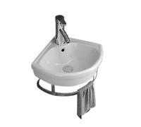 Modern 25.4cm Corner Bathroom Sink Wall Mounted abo with Drain Faucet & Towel Bar for Kitchen & Farmhouse Bathroom Decor