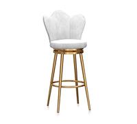 Modern 25.6" Velvet Bar Stools Set of 1 High Back Swivel Cushioned Chairs for Kitchen Island Dining Room Patio - Contemporary White Design