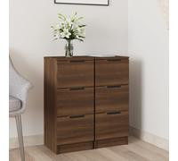 Modern 2pcs Sideboard Cabinet Nightstand Side Cabinet Engineered Wood VidaXL