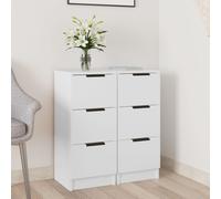(White, 2) vidaXL Sideboard Telephone Cabinet Nightstand Side Cabinet Engineered Wood