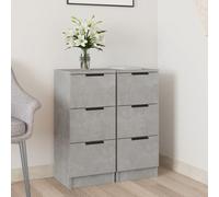 Modern 2pcs Sideboard Cabinet Nightstand Side Cabinet Engineered Wood VidaXL