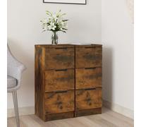 Modern 2pcs Sideboard Cabinet Nightstand Side Cabinet Engineered Wood VidaXL