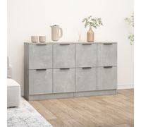 (concrete grey, 185) vidaXL 2x Sideboards Engineered Wood Storage Cabinet Cupboard Multi Colours