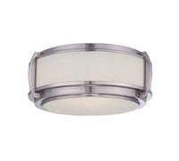 Modern 3 Bulb Brushed Nickel Flush Light For Low Ceilings
