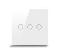 Modern 3 Gang Wall Switch, Fireproof Pc Shell With Led Indicator, Single Live Wire Control For Home Office Hotel, Compatible With Various Bulbs, White(black)