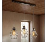 Modern 3 Head Ceiling Pendant Light Fixtures Chrome Metal 20 cm With Bulb