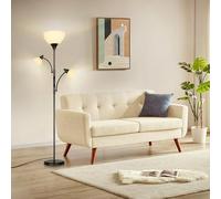 Modern 3-Head Floor Lamp with 9W Main Light & 5W Adjustable Reading Lights, Stylish & Bright LED Floor Lamp for Living Room, Bedroom, Office Decor