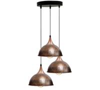 Modern 3 Light Ceiling Pendant Light Copper E27 Adjustable Hanging Lamp | Copper metal finish | 3 head round ceiling | E27 fitting | Adjustable height | Ideal for kitchen island & dining room
