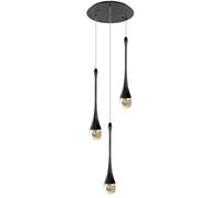Modern 3-Light Crystal Chandelier - Dimmable LED with Remote Control, Adjustable Color Temperature, Ideal for Living Room, Foyer, Entryway & Staircase Lighting Fixture