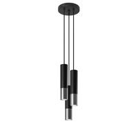 Modern 3 Light Pendant Ceiling Lamp Black Chrome GU10 Hanging Light Fixture